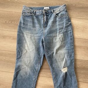 Loft Curvy Straight Crop Raw Hem Jeans Size 30 / 10